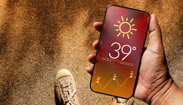 Smartphone bij zeer heet weer