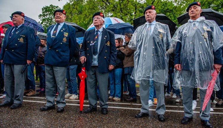 Veteranen bij herdenking WOII