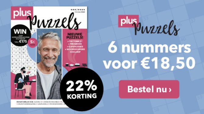 Plus Puzzels abonnement: 6 nummers voor €18,50 met 22% korting