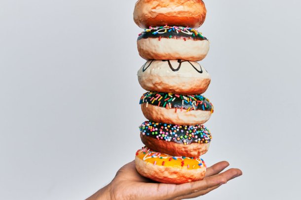 Donuts op een hand