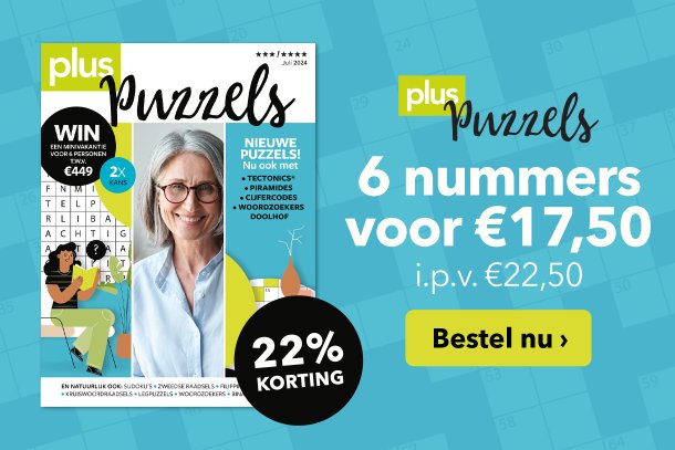 6 nummers Plus Puzzels voor €17,50