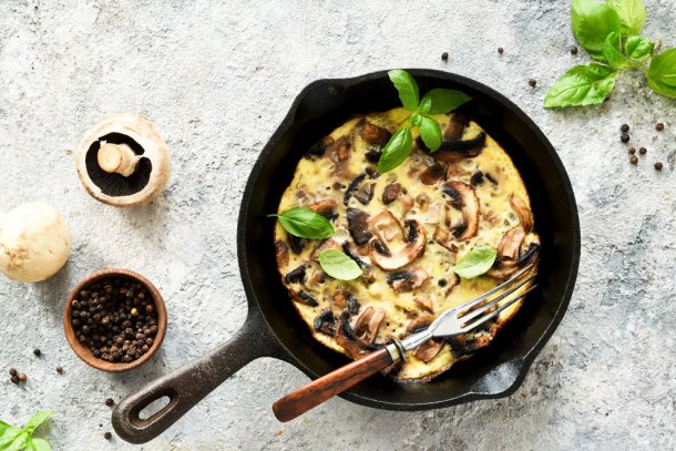 Fritatta met paddenstoelen 